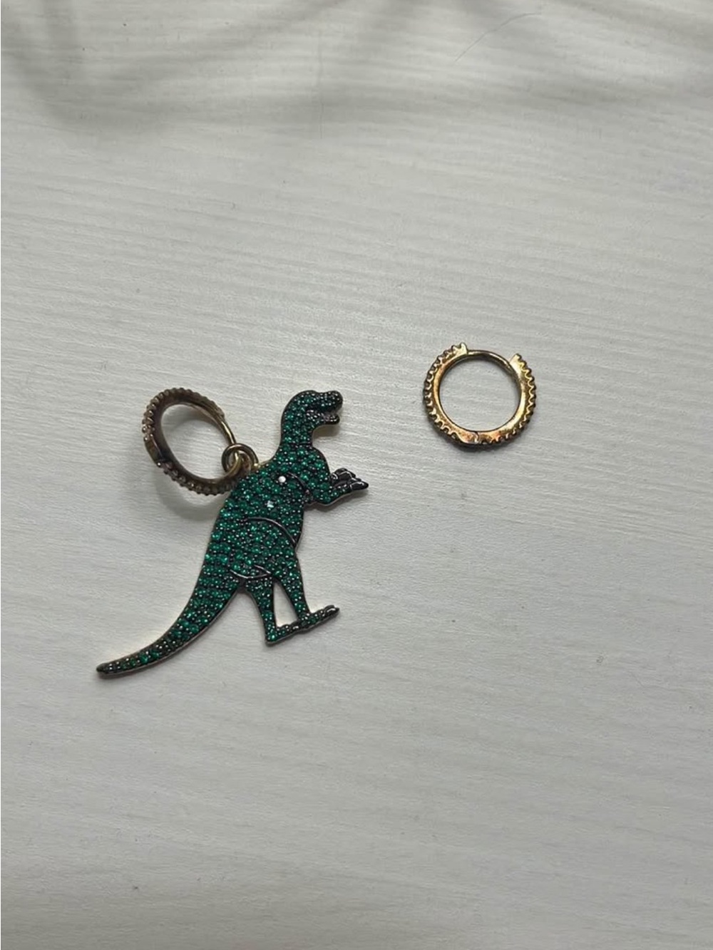 APM Monaco Green Crystal Dinosaur earrings